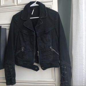 Denim moto jacket from free people